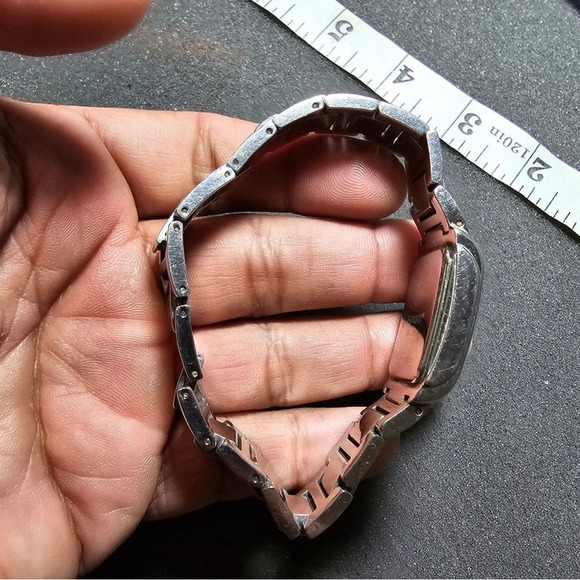 Fossil F2 Quartz Ladies Watch Rectangle Tank Date Just Diamond Accent Working - Picture 5 of 8